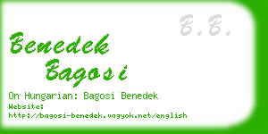 benedek bagosi business card